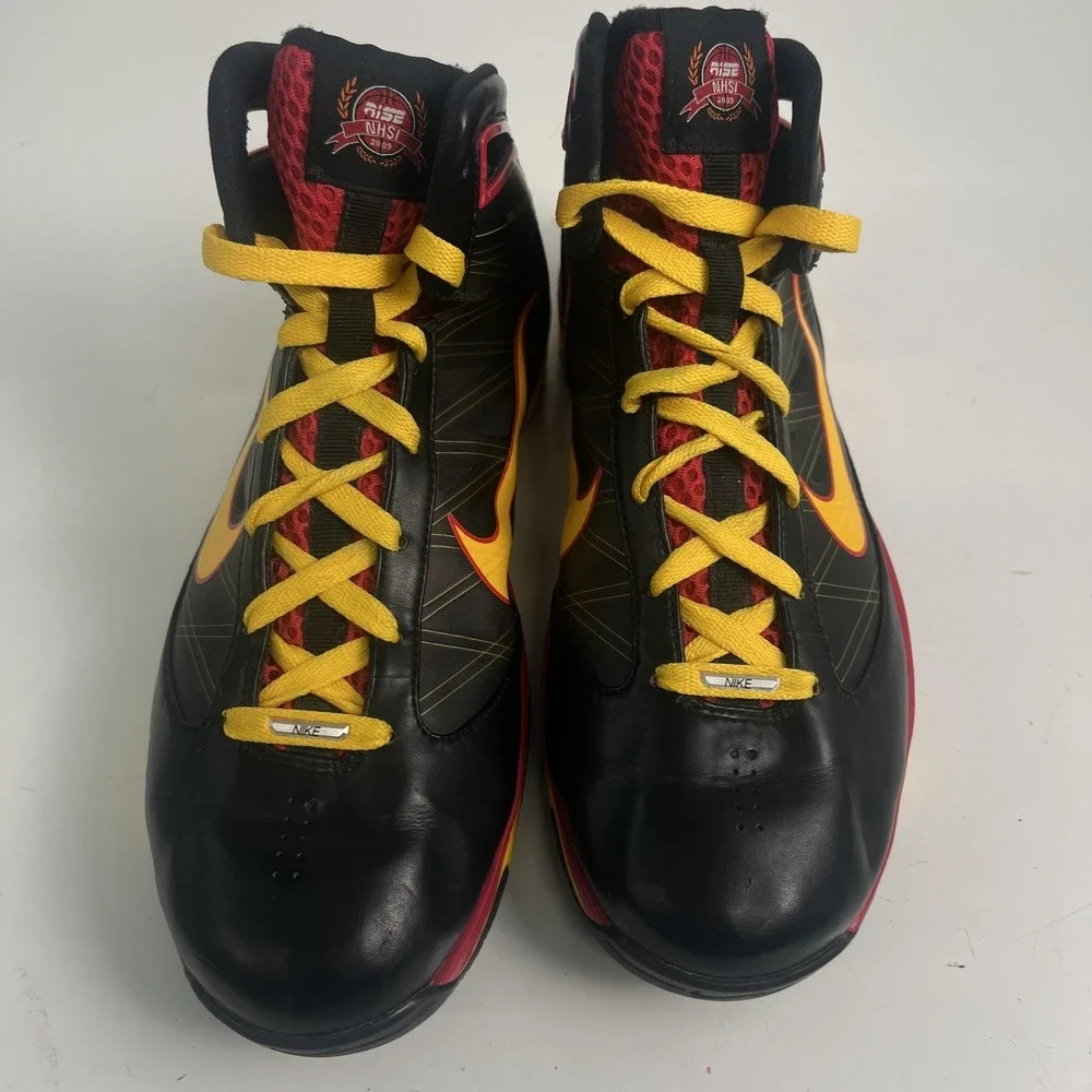 Nike Hyperize Rise NHSI 2009 Promo Shoes Mens Size 9 Black Yellow Basketball
